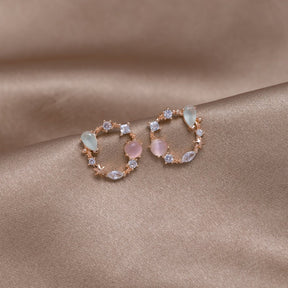 Earrings : Oorbellen Roze - Crystal Flower in van Pantino