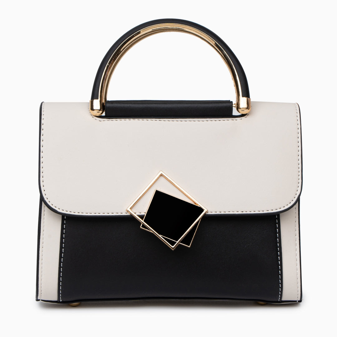 bags : Schoudertas Dames - Kleurblokken Geometrische Gesp Design - PU-Leer in van Pantino