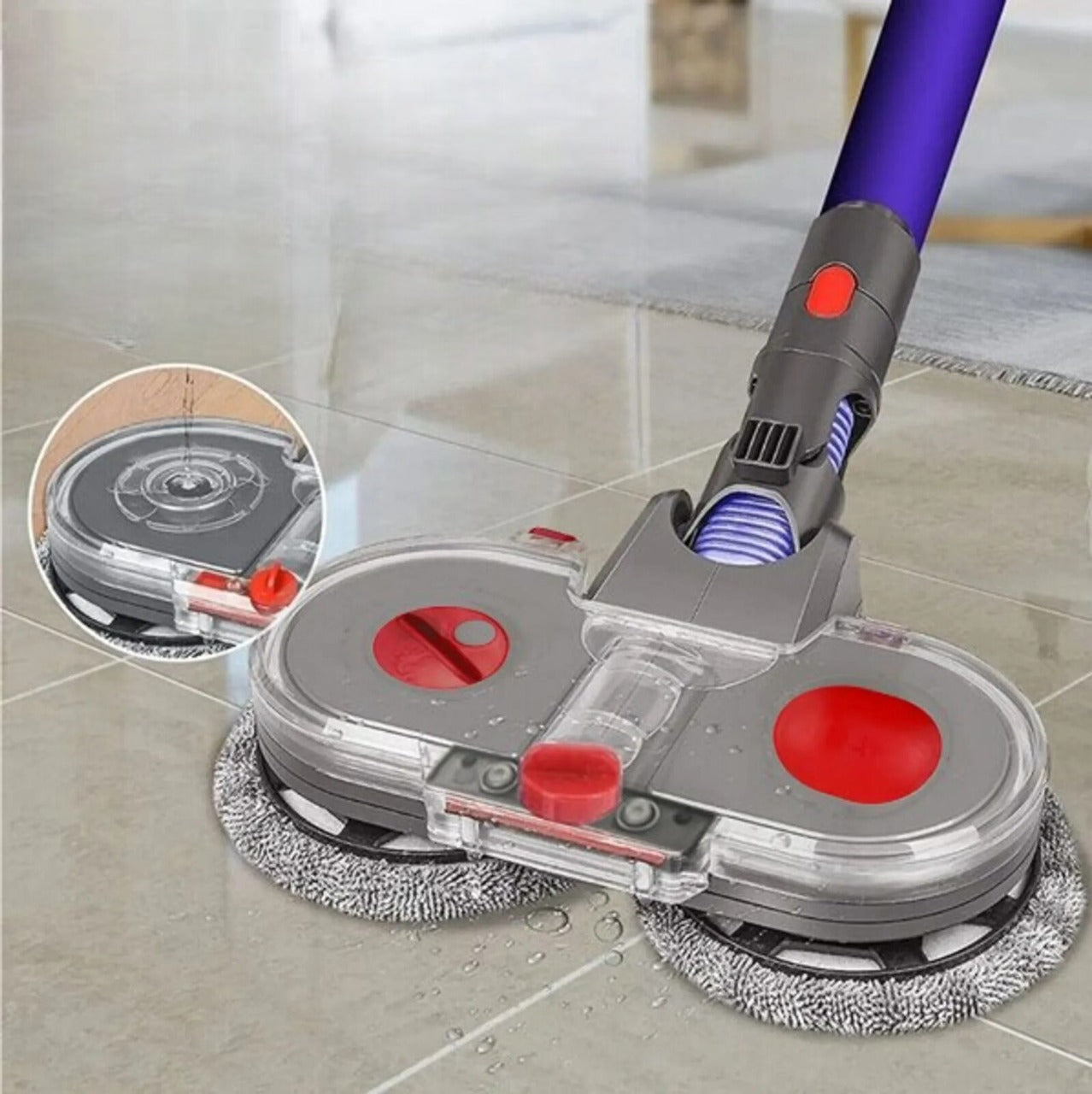 home & garden : Slanke Elektrische Mopkop - Hoeken Reiniging Effectief - Microvezel in van Pantino