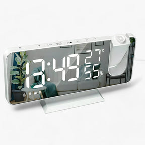 gadgets : Slimme Wecker - FM Radio & LED Display met 180° Uurprojectie - Zwart in Wit van Pantino