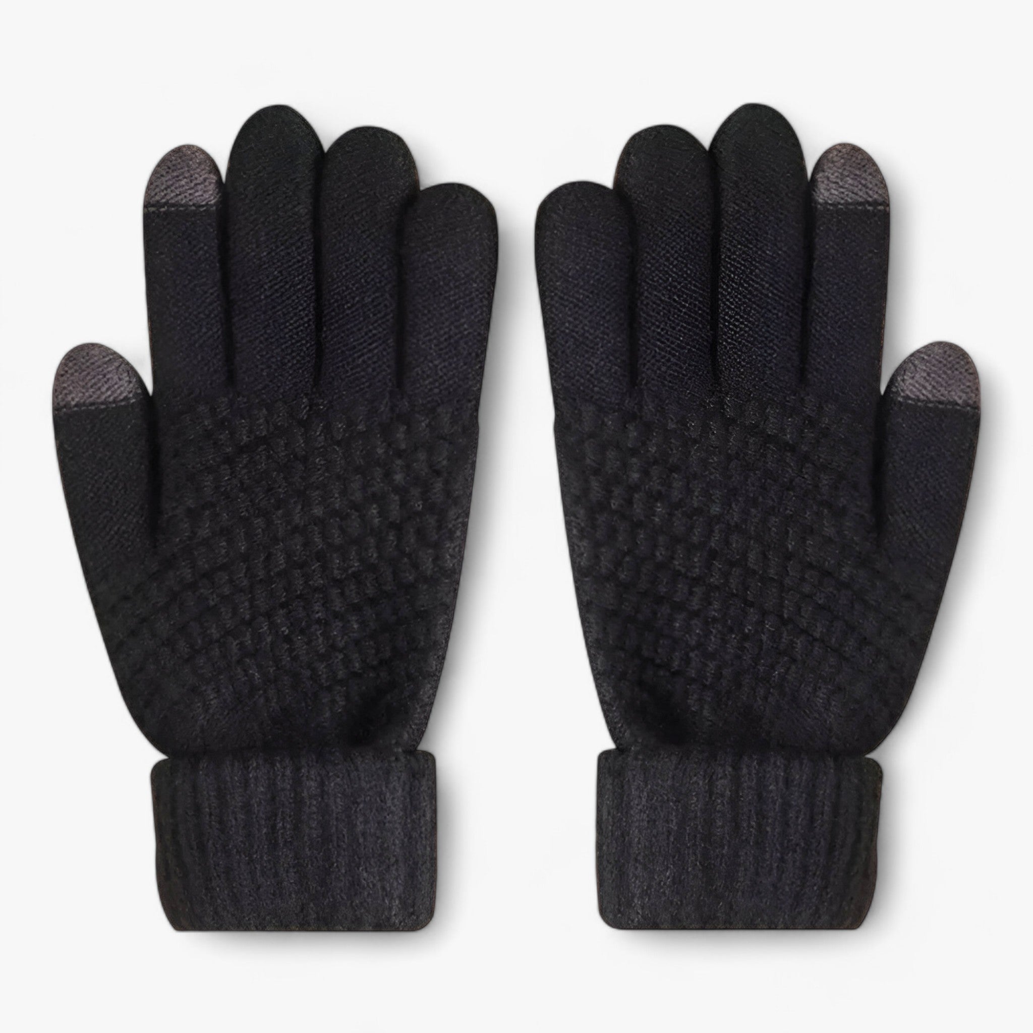 Gloves : Kunststof Handschoenen - Volledige Vinger Snit en Griprand voor de Winter - Khaki in zwart Één maat van Pantino