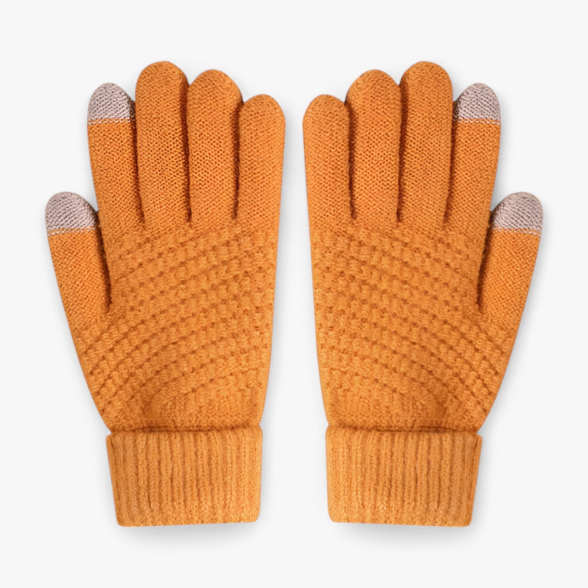 Gloves : Kunststof Handschoenen - Volledige Vinger Snit en Griprand voor de Winter - Khaki in Geel Één maat van Pantino