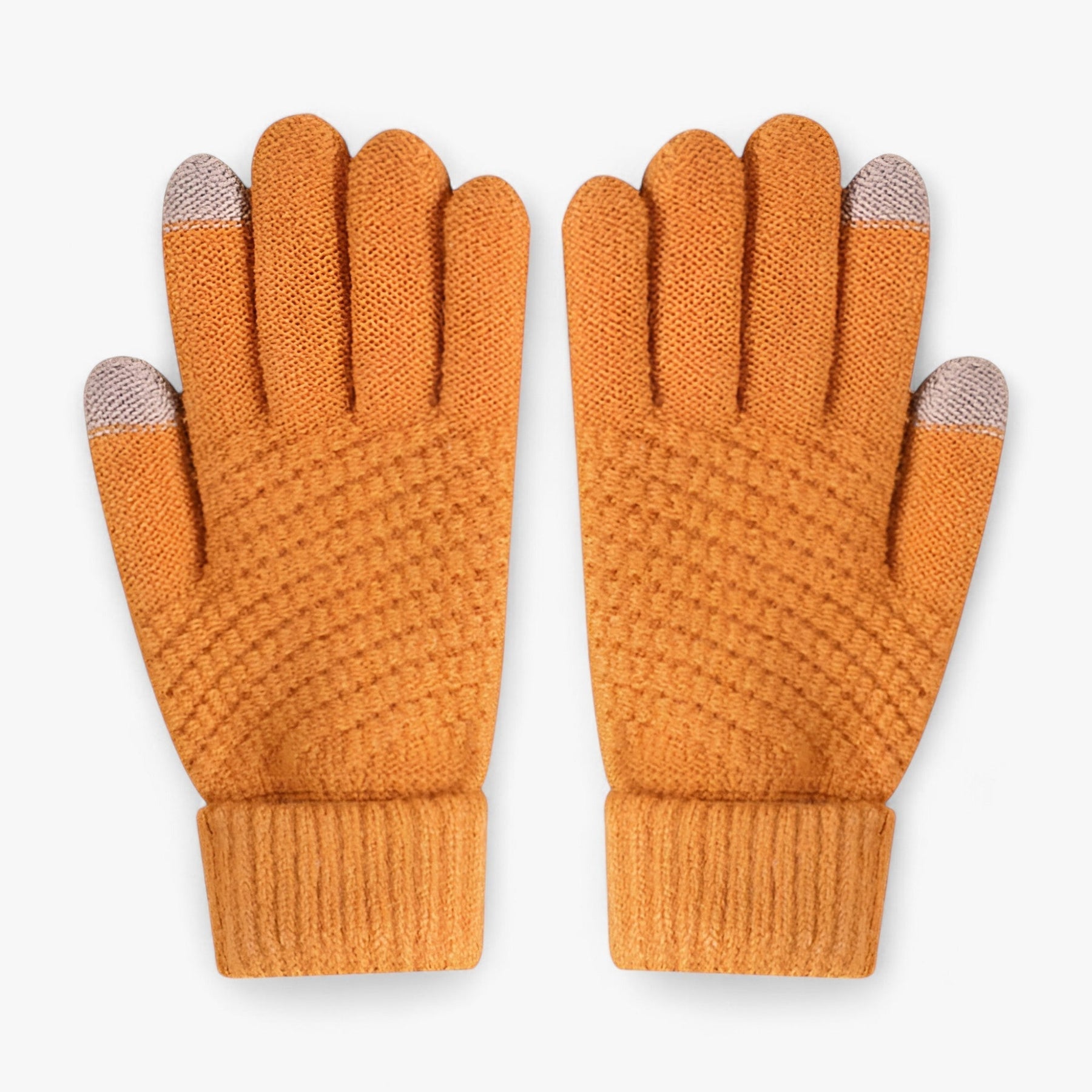 Gloves : Kunststof Handschoenen - Volledige Vinger Snit en Griprand voor de Winter - Khaki in Geel Één maat van Pantino