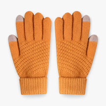 Gloves : Kunststof Handschoenen - Volledige Vinger Snit en Griprand voor de Winter - Khaki in Geel Één maat van Pantino