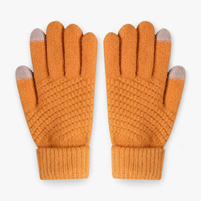 Gloves : Kunststof Handschoenen - Volledige Vinger Snit en Griprand voor de Winter - Khaki in Geel Één maat van Pantino