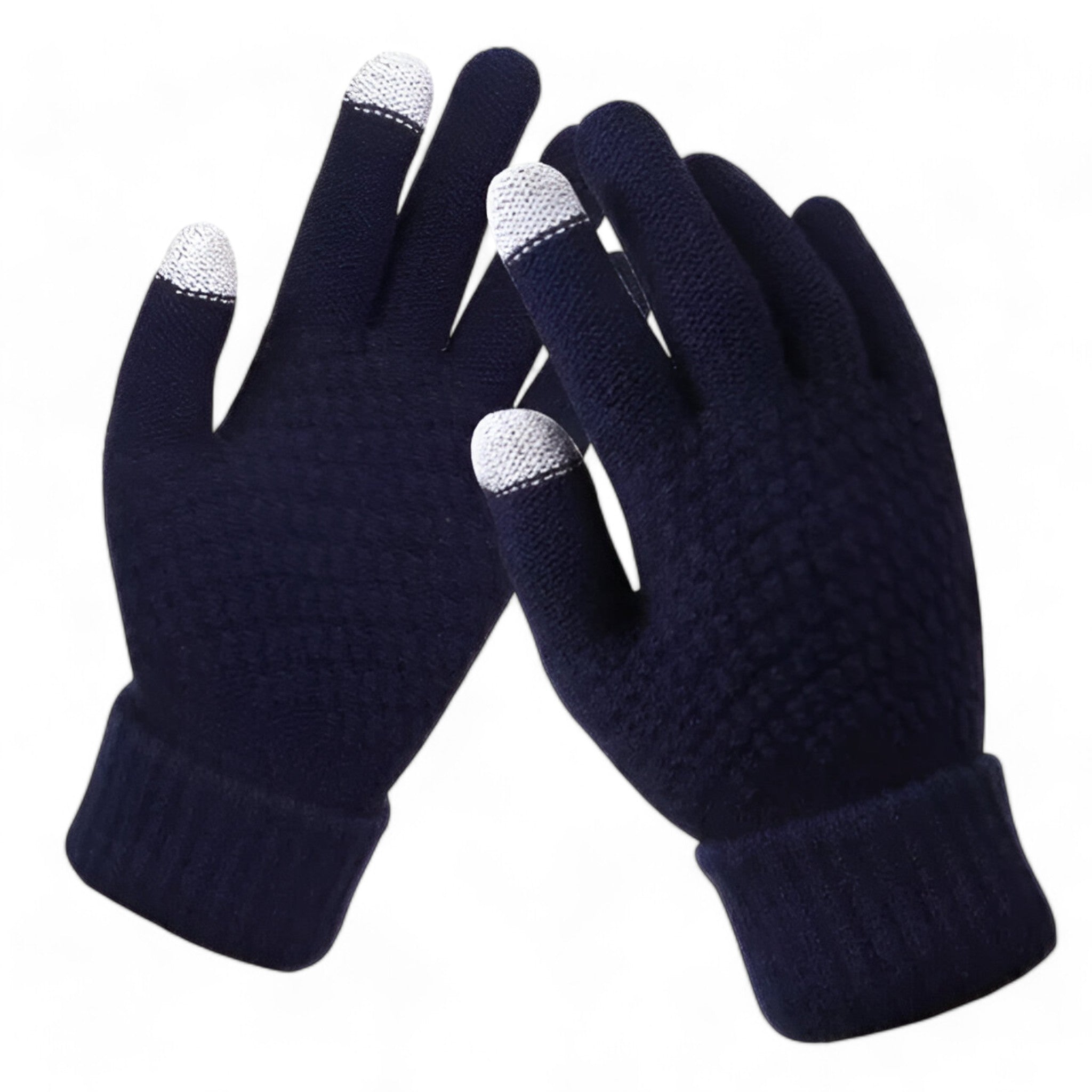 Gloves : Kunststof Handschoenen - Volledige Vinger Snit en Griprand voor de Winter - Khaki in donkerblauw Één maat van Pantino