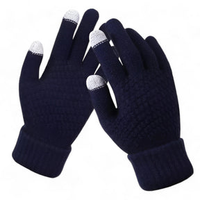 Gloves : Kunststof Handschoenen - Volledige Vinger Snit en Griprand voor de Winter - Khaki in donkerblauw Één maat van Pantino