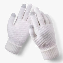 Gloves : Kunststof Handschoenen - Volledige Vinger Snit en Griprand voor de Winter - Khaki in wit Één maat van Pantino