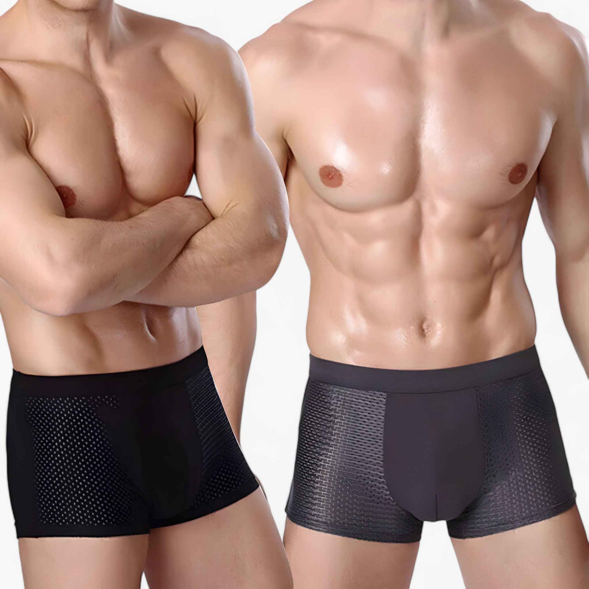 Boxer Heren Bamboe (Verpakking van 10) Zwart/Grijs - Ademend, Hypoallergeen, Comfortabel
