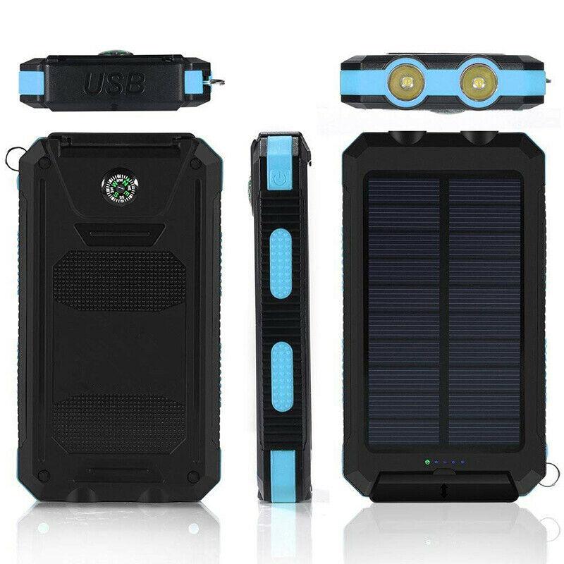 camping gear : Draagbare Zonne-Oplader 500000mAh Waterdicht, Dual USB & Zaklamp in van Sansoti