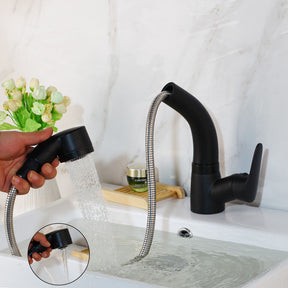 home & garden : Uittrekbare Lift voor de Badkamer Messing Mengkraan Kraan Heren Chroom - Zwart in van Pantino