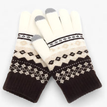 Gloves : Kunststof Handschoenen - Volledige Vinger Snit en Griprand voor de Winter - Khaki in Stijl 2 koffie Één maat van Pantino