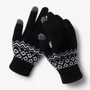 Gloves : Kunststof Handschoenen - Volledige Vinger Snit en Griprand voor de Winter - Khaki in Stijl 3 zwart Één maat van Pantino