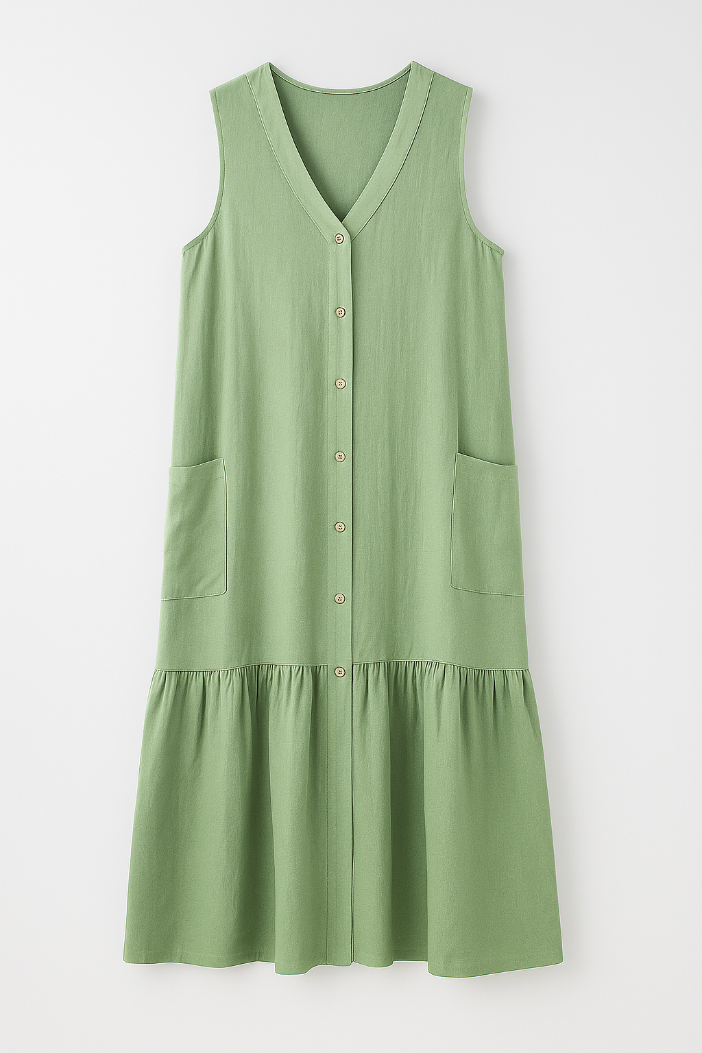 Dresses : Strandjurk mouwloos van soepele stof Dames in Verde van Pantino