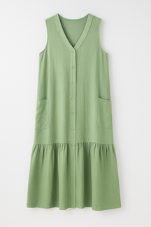 Dresses : Strandjurk mouwloos van soepele stof Dames in Verde van Pantino