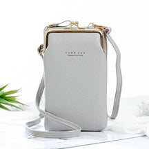 bags : Mini Crossbody Tasje Dames Zwart - Compact Dagelijks - Kunstleer in Lichtgrijs van Pantino