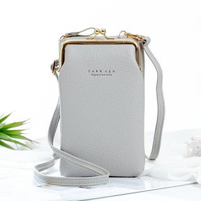 bags : Mini Crossbody Tasje Dames Zwart - Compact Dagelijks - Kunstleer in Lichtgrijs van Pantino