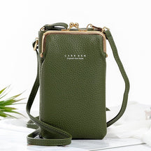 bags : Mini Crossbody Tasje Dames Zwart - Compact Dagelijks - Kunstleer in Donkergroen van Pantino