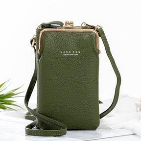 bags : Mini Crossbody Tasje Dames Zwart - Compact Dagelijks - Kunstleer in Donkergroen van Pantino