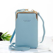 bags : Mini Crossbody Tasje Dames Zwart - Compact Dagelijks - Kunstleer in Lichtblauw van Pantino