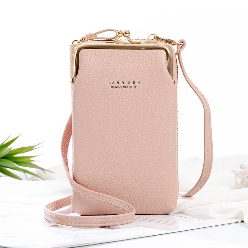 bags : Mini Crossbody Tasje Dames Zwart - Compact Dagelijks - Kunstleer in Lichtroze van Pantino
