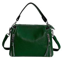 bags : Schoudertas Dames Geel - SelenaBag - Leren in Groen (Nog 3 op voorraad) van Pantino