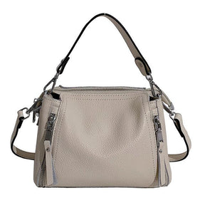 bags : Schoudertas Dames Geel - SelenaBag - Leren in Beige (Nog 4 op voorraad) van Pantino