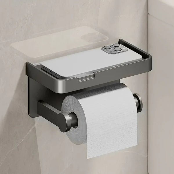 home & garden : Multifunctionele Toiletrolhouder Zilver - Luxe Opbergplank Badkamer - RVS in Zilver van Pantino