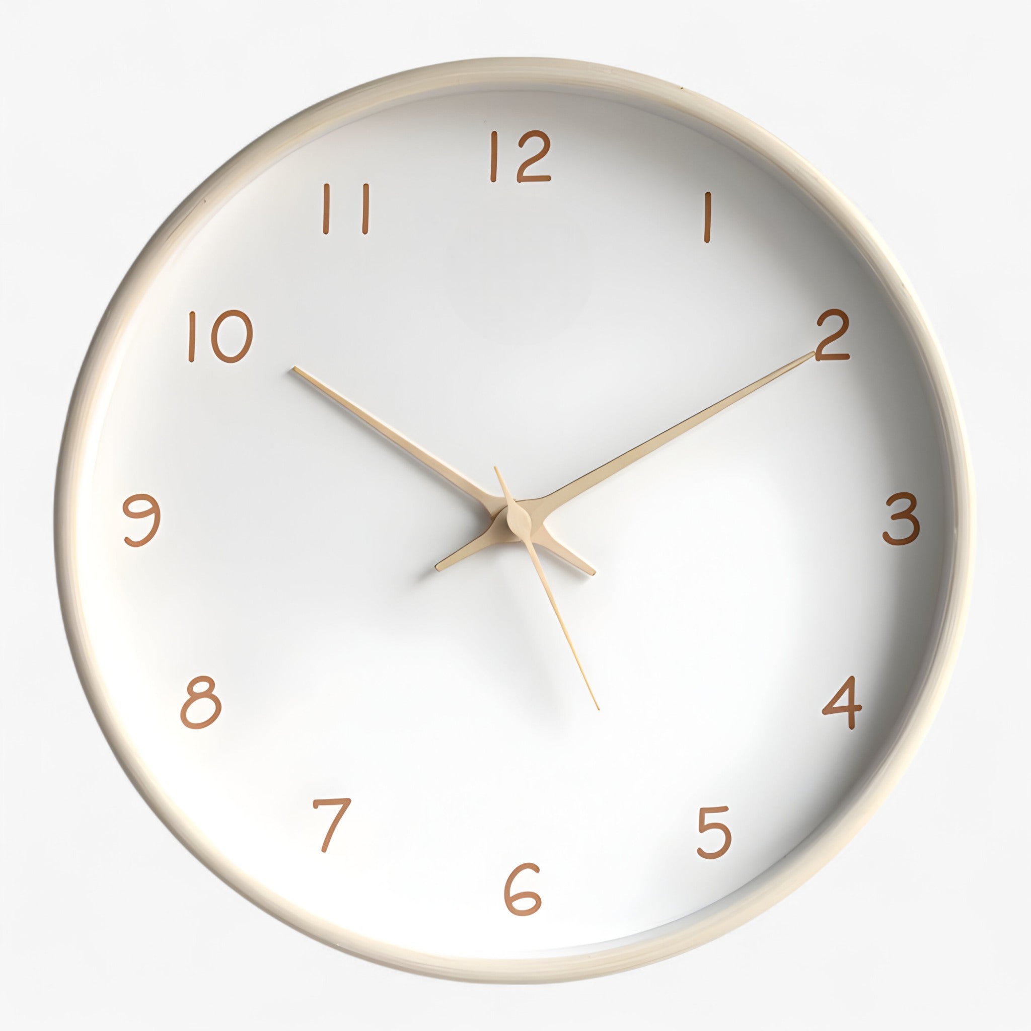 watches : Wandklok van Massief Hout - Crème in Crème van Pantino