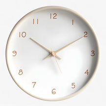 watches : Wandklok van Massief Hout - Crème in Crème van Pantino