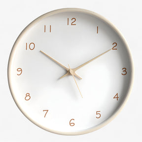 watches : Wandklok van Massief Hout - Crème in Crème van Pantino