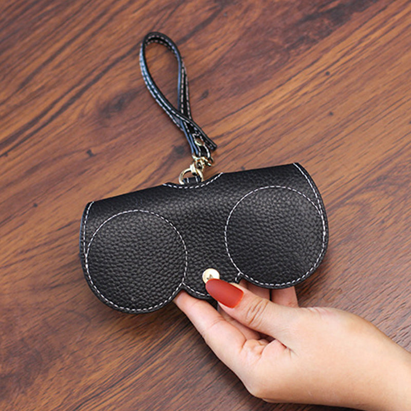 Eyeglass Case : Bril Dames Grijs - Luxe Brillenkoker - De Compacte Bescherming voor Onderweg Leer in Zwart van Pantino