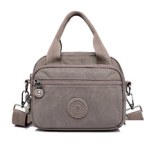 bags : Schoudertas Dames Donkerblauw - Effen Casual Nylon Rits - Nylon in Donkergrijs van Pantino