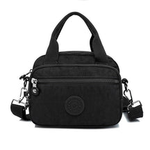 bags : Schoudertas Dames Donkerblauw - Effen Casual Nylon Rits - Nylon in Zwart van Pantino