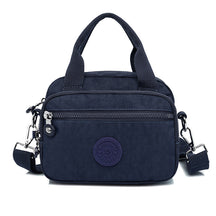 bags : Schoudertas Dames Donkerblauw - Effen Casual Nylon Rits - Nylon in Donkerblauw van Pantino