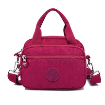 bags : Schoudertas Dames Donkerblauw - Effen Casual Nylon Rits - Nylon in Grape van Pantino