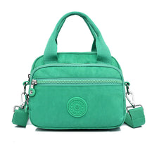 bags : Schoudertas Dames Donkerblauw - Effen Casual Nylon Rits - Nylon in Groen van Pantino