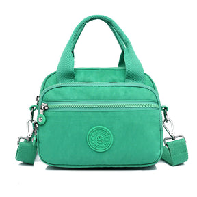 bags : Schoudertas Dames Donkerblauw - Effen Casual Nylon Rits - Nylon in Groen van Pantino