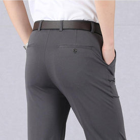 Pants : Herenbroek Stretch Slim Fit Casual van Ademend Katoen in Grigio van Pantinoshop