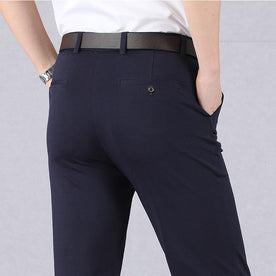 Pants : Herenbroek Stretch Slim Fit Casual van Ademend Katoen in Blu van Pantinoshop
