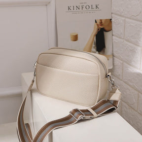 bags : Crossbody Tas Dames Crème - Medium 23cm Imitatieleer - Kunstleer in Creme van Pantino