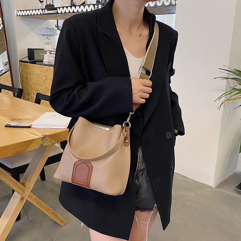 bags : Schoudertas Khaki - Sonia Premium Leer in van Pantino