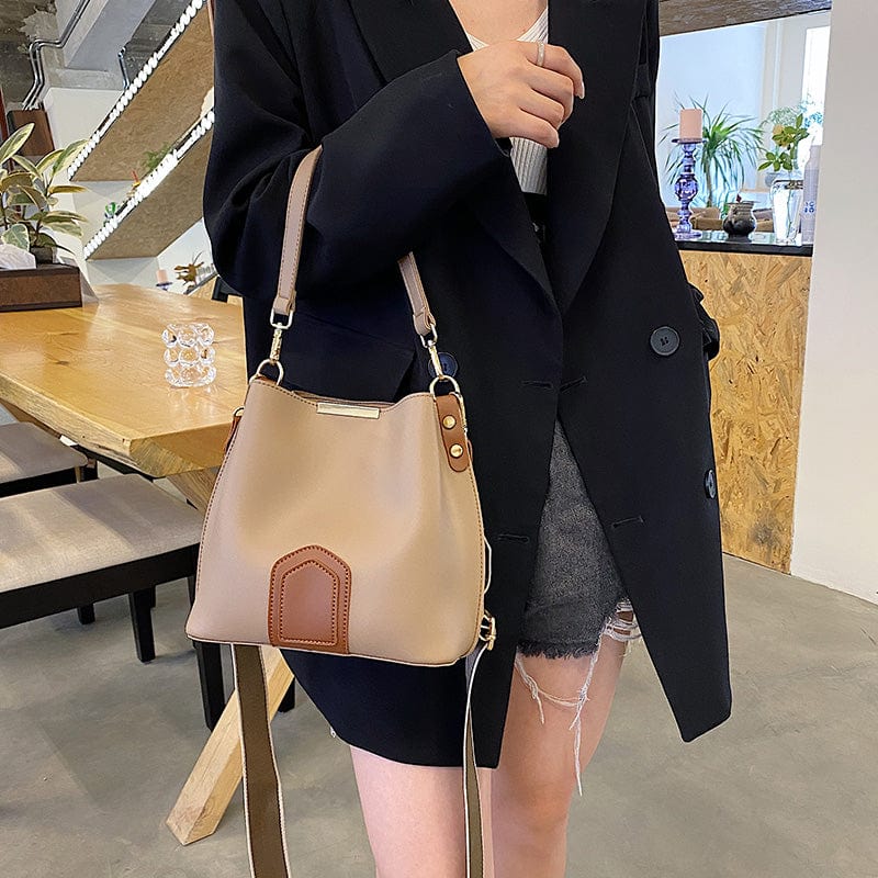 bags : Schoudertas Khaki - Sonia Premium Leer in van Pantino