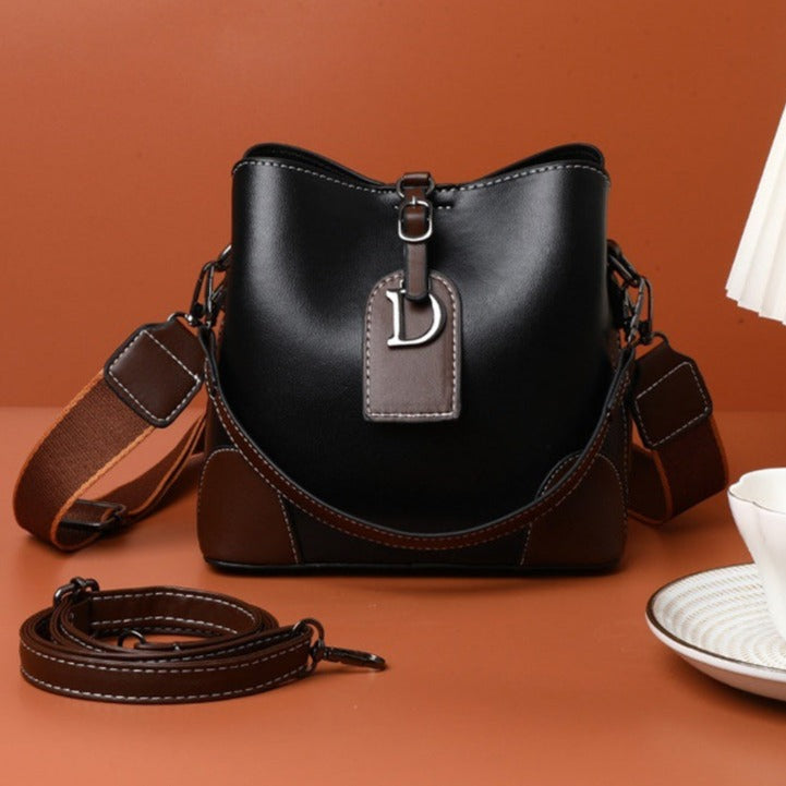 bags : Modieuze Schoudertas Dames - Zwart in Zwart van Pantino