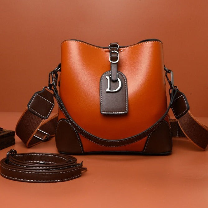 bags : Modieuze Schoudertas Dames - Zwart in Oranje van Pantino
