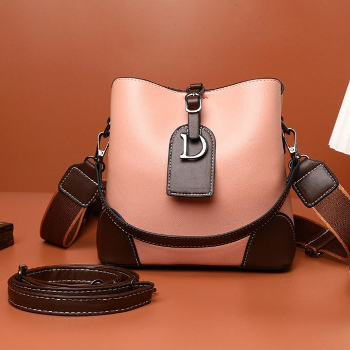 bags : Modieuze Schoudertas Dames - Zwart in Roze van Pantino