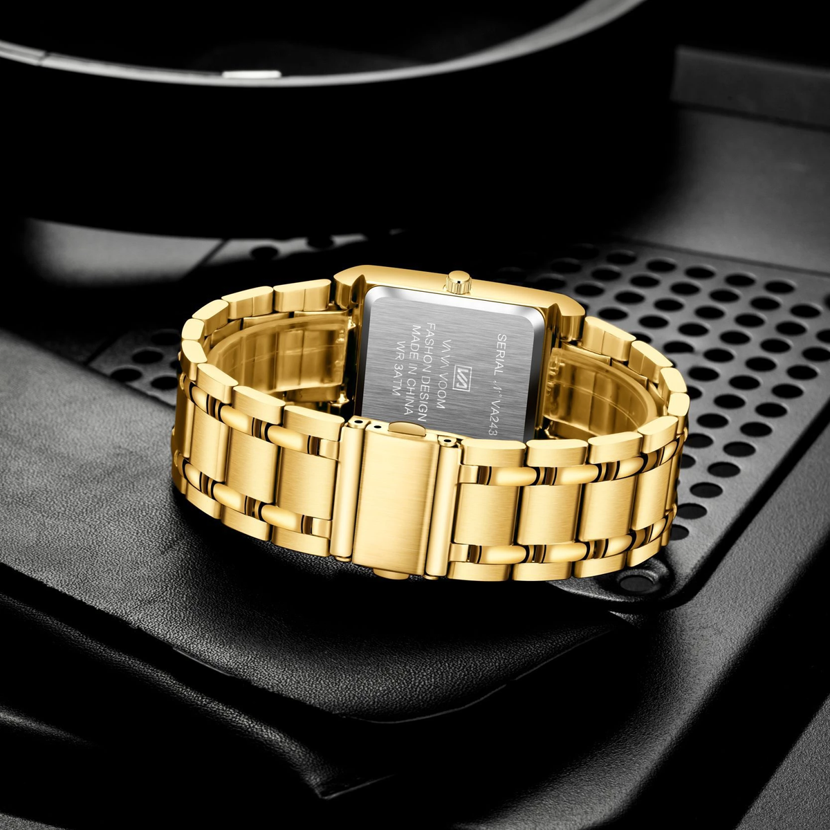 watches : Horloge Goud Zwart - Gouden Vierkant in van Pantino