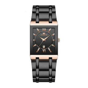 watches : Horloge Goud Zwart - Gouden Vierkant in Roségoud Zwart van Pantino