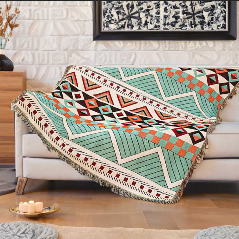 home & garden : Boheemse Tribale Tapijten - Azteek Wit in van Pantino