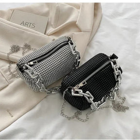 bags : Handtas Zilver - Elegante Trendy met Lovertjes in van Pantino